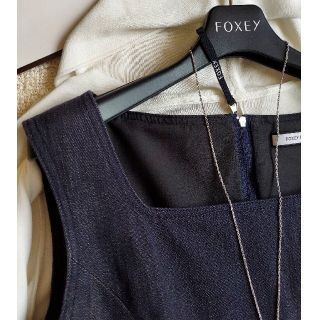 フォクシー(FOXEY)のFOXEY❤42『Monroe Denim Dress』インディゴ(ひざ丈ワンピース)