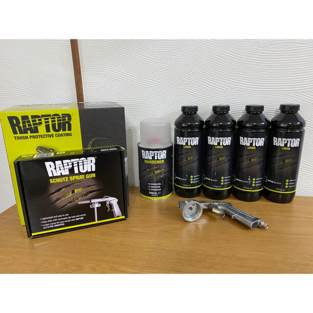 U-POLのRAPTOR LINER ブラック４L 塗装ガンセットメンテナンス用品