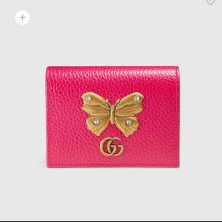 グッチ(Gucci)のGucci バタフライ レザー カードケース (財布)