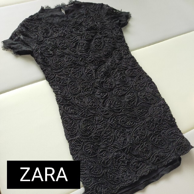 ZARA(ザラ)の最終価格　ZARA ザラ 黒 ワンピース  レディースのワンピース(ひざ丈ワンピース)の商品写真