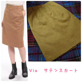 ヴィス(ViS)のVIS サテンタイトスカート(ひざ丈スカート)