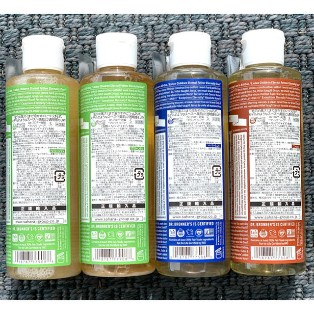 Dr.Bronner(ドクターブロナー)のマジックソープ236ml×4本 コスメ/美容のボディケア(ボディソープ/石鹸)の商品写真