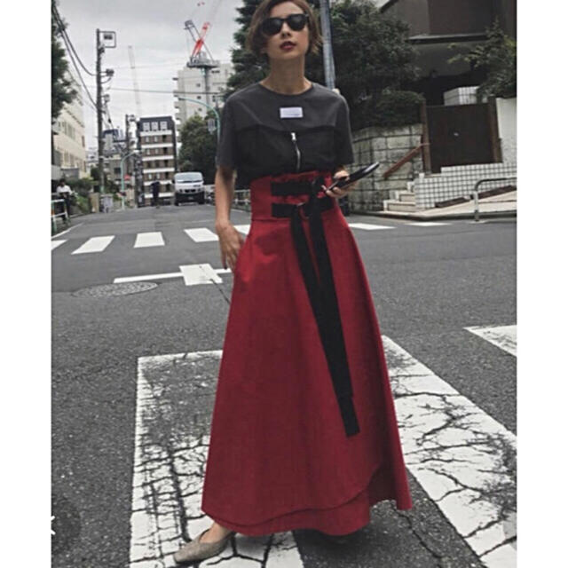 Ameri VINTAGE(アメリヴィンテージ)の【Ameri vintage】♡ DOUBLE TAPE BELT SKIRT レディースのスカート(ロングスカート)の商品写真