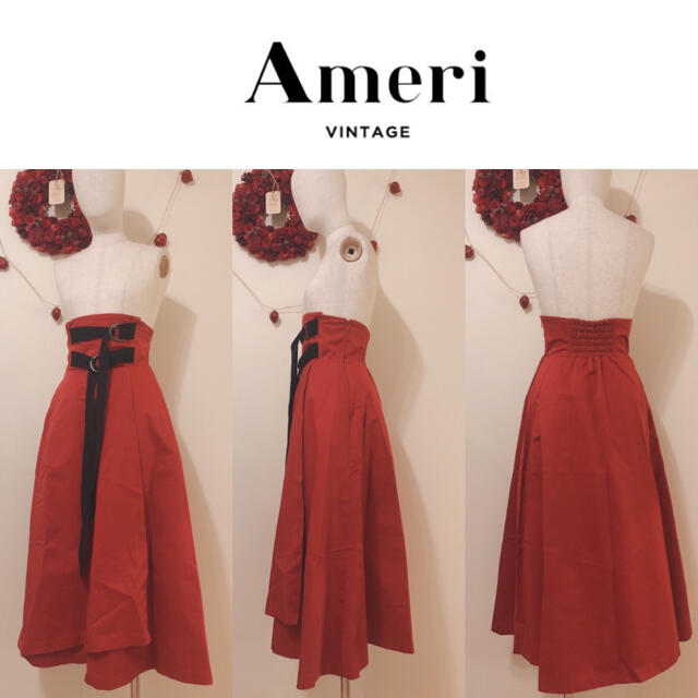 Ameri VINTAGE(アメリヴィンテージ)の【Ameri vintage】♡ DOUBLE TAPE BELT SKIRT レディースのスカート(ロングスカート)の商品写真