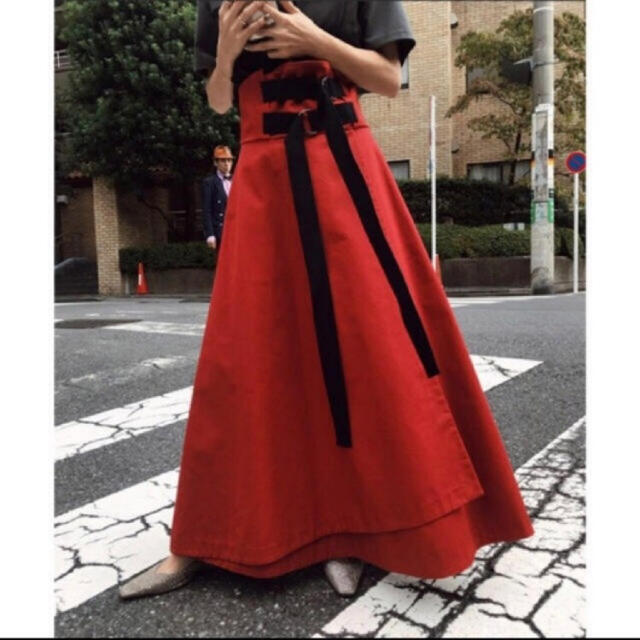 Ameri VINTAGE(アメリヴィンテージ)の【Ameri vintage】♡ DOUBLE TAPE BELT SKIRT レディースのスカート(ロングスカート)の商品写真