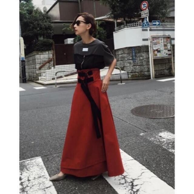 Ameri VINTAGE(アメリヴィンテージ)の【Ameri vintage】♡ DOUBLE TAPE BELT SKIRT レディースのスカート(ロングスカート)の商品写真