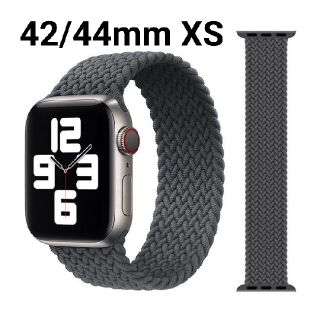 アップルウォッチ(Apple Watch)のアップルウォッチ 42/44mmケース グレー ブレイデッドソロループ XS(その他)