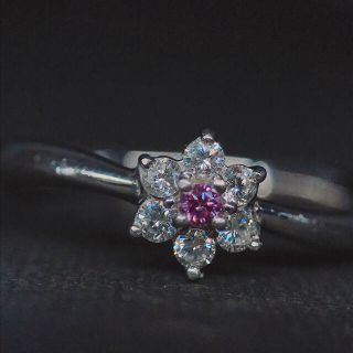 スタージュエリー ダイヤモンド×パール リング Pt950 0.14ct