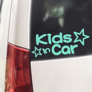 Kids in Car+星スター/ステッカー(ミント,キッズインカー)(その他)