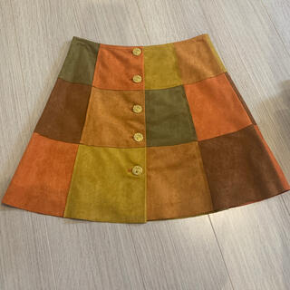 フィグアンドヴァイパー(FIG&VIPER)のスカート　ミニスカート　オレンジ　ブラウン(ミニスカート)