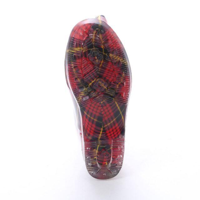 【新品 未使用】レインブーツ 赤 チェック LL 15032 レディースの靴/シューズ(レインブーツ/長靴)の商品写真