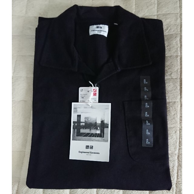UNIQLO(ユニクロ)のユニクロ  エンジニアドガーメンツ  オーバーサイズポロシャツ  ブラック メンズのトップス(ポロシャツ)の商品写真