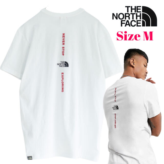 欧州店舗限定◆ノースフェイス　垂直ロゴTシャツ　UK M 日本M相当