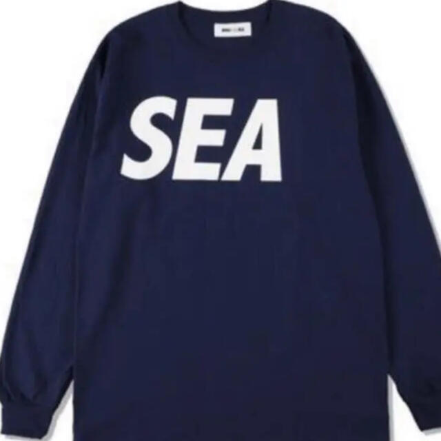 WIND AND SEA ロンT ネイビー x ホワイト Lサイズ 愛用 stockshoes.co