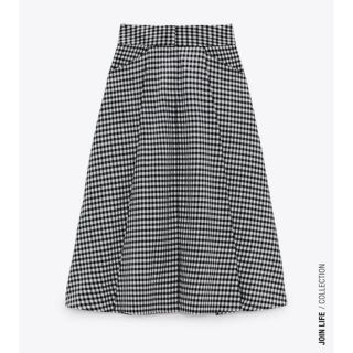 ザラ(ZARA)の新品未使用　タグ付き　ZARA ギンガムチェックフレアスカート　　(ロングスカート)