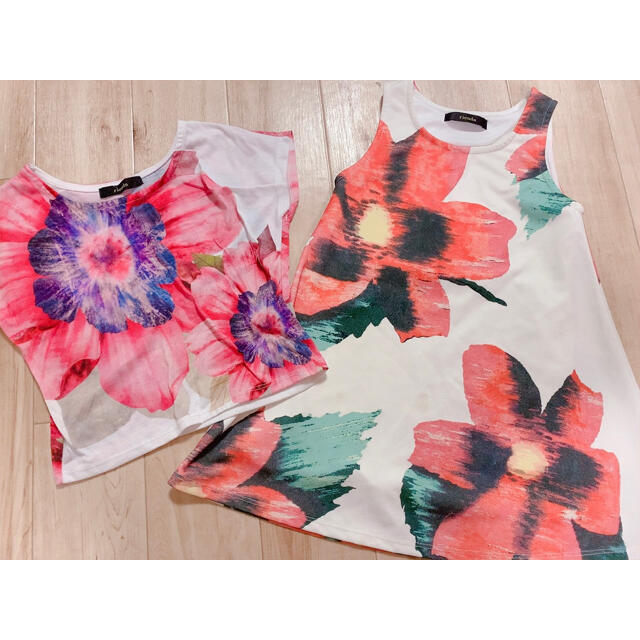 rienda(リエンダ)の♡rienda Tシャツ　ワンピセット♡ キッズ/ベビー/マタニティのキッズ服女の子用(90cm~)(ワンピース)の商品写真