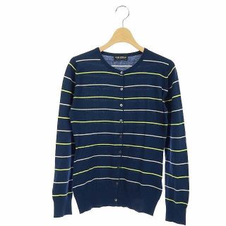 ジョンスメドレー(JOHN SMEDLEY)のジョンスメドレー カーディガン ニット ストライプ柄 長袖 S 紺(カーディガン)