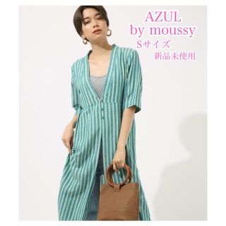 アズールバイマウジー(AZUL by moussy)の新品✳︎未使用　AZUL アズール　ガウン　羽織り　トップス　ストライプ柄(カーディガン)