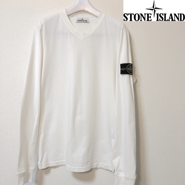 STONE ISLAND(ストーンアイランド)の希少Ｖネック ワッペンロンT メンズのトップス(Tシャツ/カットソー(七分/長袖))の商品写真