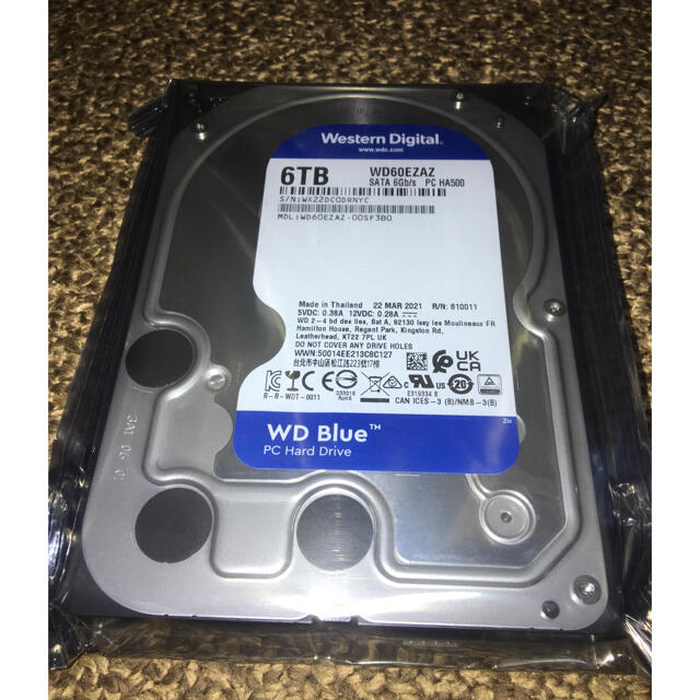 WD60EZAZ ウエスタンデジタル 3.5インチ内蔵ハードディスク 6.0TB