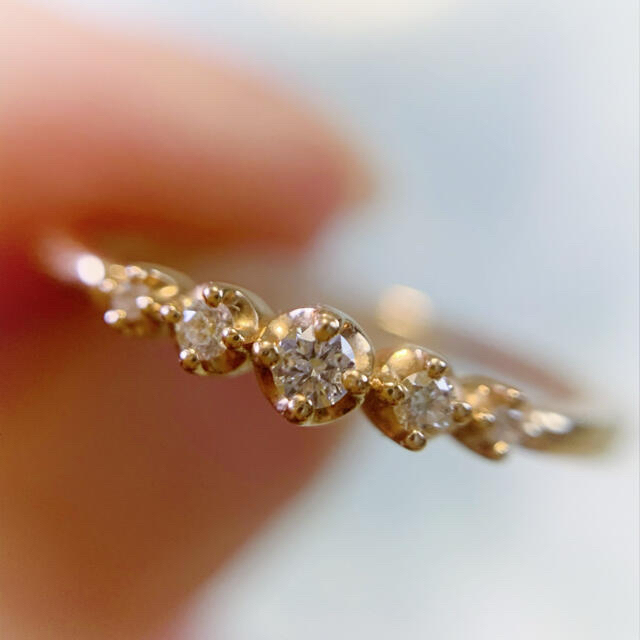 4℃(ヨンドシー)のぴぴこ様　4℃☆K18PG、ダイヤモンドリング 、#8、可愛いリング レディースのアクセサリー(リング(指輪))の商品写真