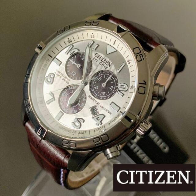 【新品】シチズン ソーラー アラーム レザー CITIZEN メンズ腕時計