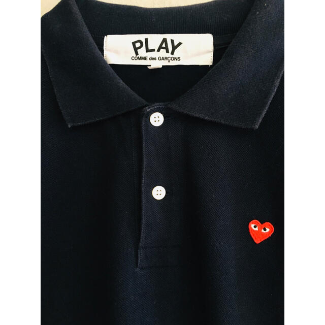 COMME des GARCONS(コムデギャルソン)の【希少★メンズL】プレイコムデギャルソン リトルハート 予備ボタン付 ポロシャツ メンズのトップス(ポロシャツ)の商品写真