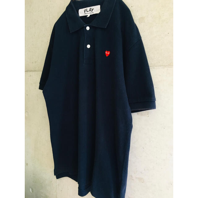 COMME des GARCONS(コムデギャルソン)の【希少★メンズL】プレイコムデギャルソン リトルハート 予備ボタン付 ポロシャツ メンズのトップス(ポロシャツ)の商品写真