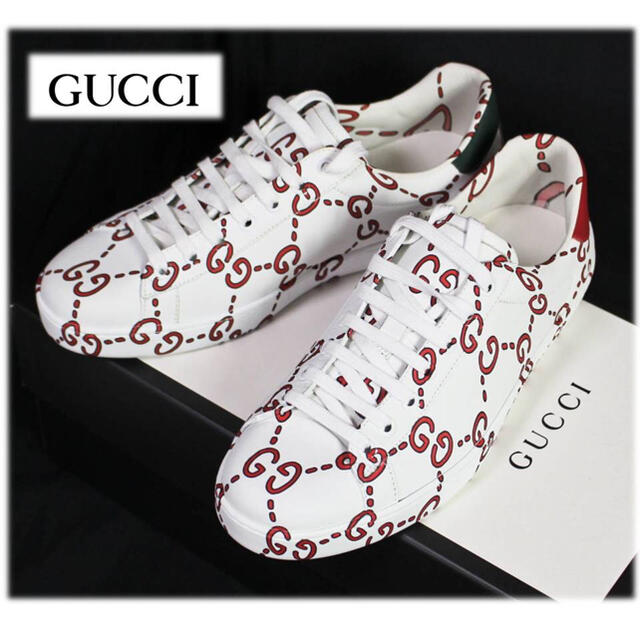 定番格安 Gucci GUCCI グッチ ライトン GGロゴ レザー ダットスニーカーの通販 by イシカワ 's shop｜グッチならラクマ 