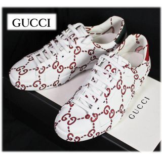 グッチ(Gucci)の《グッチ》新品正規品 エースGG プリント レザースニーカー 7 (26cm)(スニーカー)