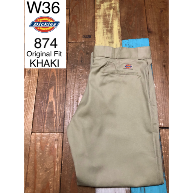 Dickies(ディッキーズ)の３１０４９　アメリカ輸入　USED ディッキーズ　８７４　カーキ　W３６ メンズのパンツ(ワークパンツ/カーゴパンツ)の商品写真