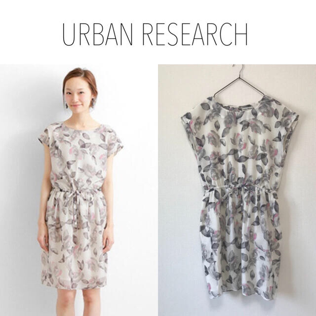 URBAN RESEARCH(アーバンリサーチ)のURBAN RESEARCH ウォーターフラワープリントワンピース　IENA  レディースのワンピース(ひざ丈ワンピース)の商品写真