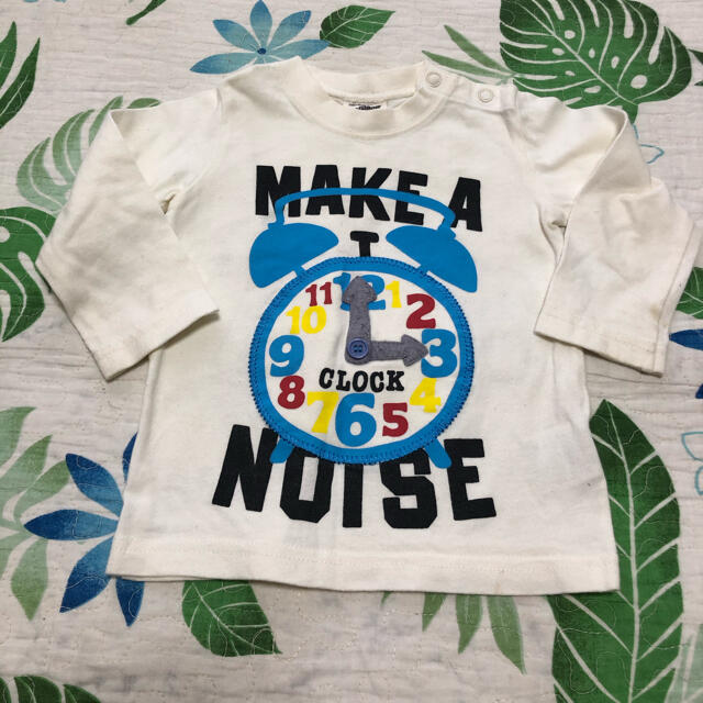 F.O.KIDS(エフオーキッズ)のお値下げ☆丸高衣料　可愛い時計のワッペン付き長Tシャツ80センチ キッズ/ベビー/マタニティのベビー服(~85cm)(シャツ/カットソー)の商品写真