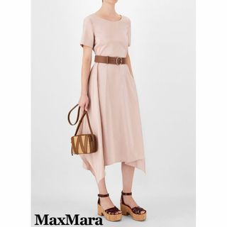 マックスマーラ(Max Mara)のマックスマーラ コットンタフタワンピース アンティークピンク(ロングワンピース/マキシワンピース)