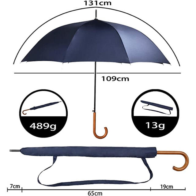 傘 メンズ 長傘 木製ハンドル 台風対応 丈夫 軽量 強風 撥水 梅雨対策 メンズのファッション小物(傘)の商品写真
