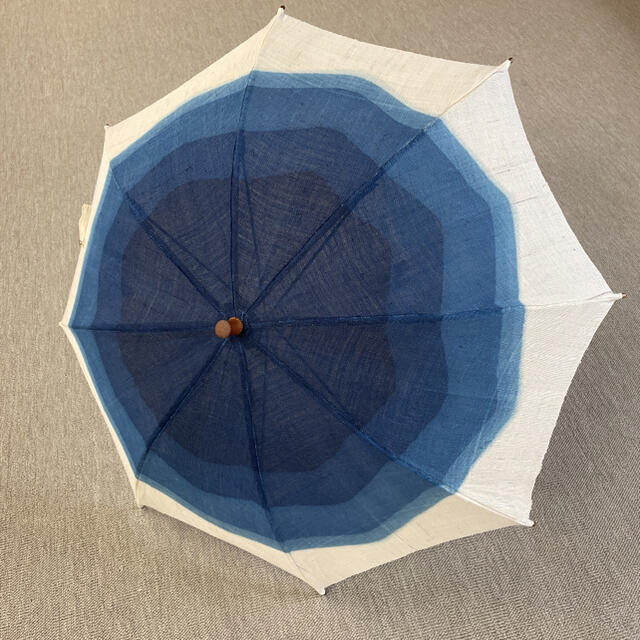 夏物準備に‼️日本製 天然藍染 麻100%  高級日傘  伸縮可能  60