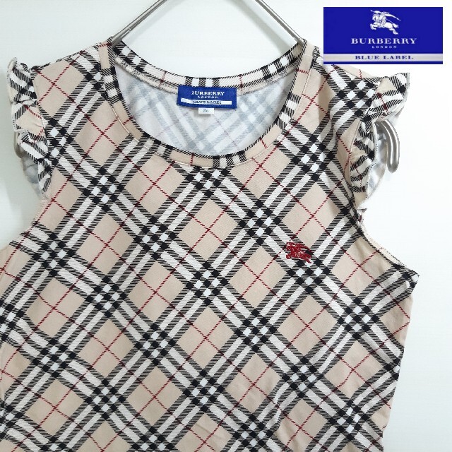 BURBERRY BLUE LABEL(バーバリーブルーレーベル)のBURBERRY BLUE LABEL ノバチェック ノースリーブ フリル S レディースのトップス(Tシャツ(半袖/袖なし))の商品写真