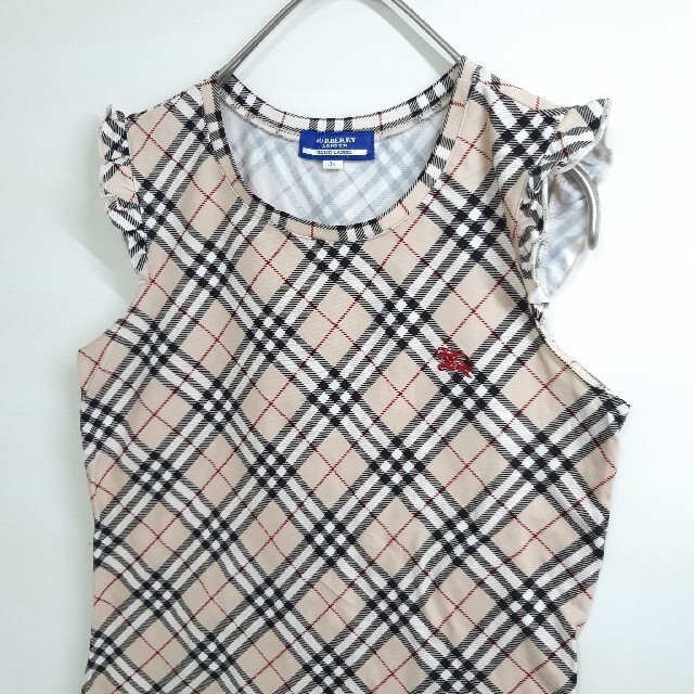 BURBERRY BLUE LABEL(バーバリーブルーレーベル)のBURBERRY BLUE LABEL ノバチェック ノースリーブ フリル S レディースのトップス(Tシャツ(半袖/袖なし))の商品写真