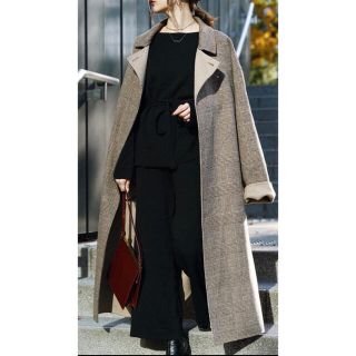 ザラ(ZARA)のMARQUE import★グレンチェックウールコート(ロングコート)