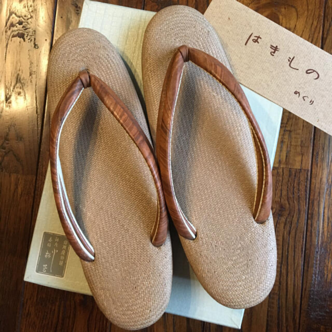 希少！一点物オーダー品 昭和レトロ 小松屋 高級 パナマ草履 和装草履 夏草履 レディースの靴/シューズ(下駄/草履)の商品写真