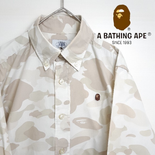 A BATHING APE エイプ 迷彩 カモ柄 カモフラ 長袖 シャツ M