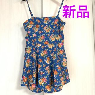 未使用！花柄キュロットワンピース(ミニワンピース)