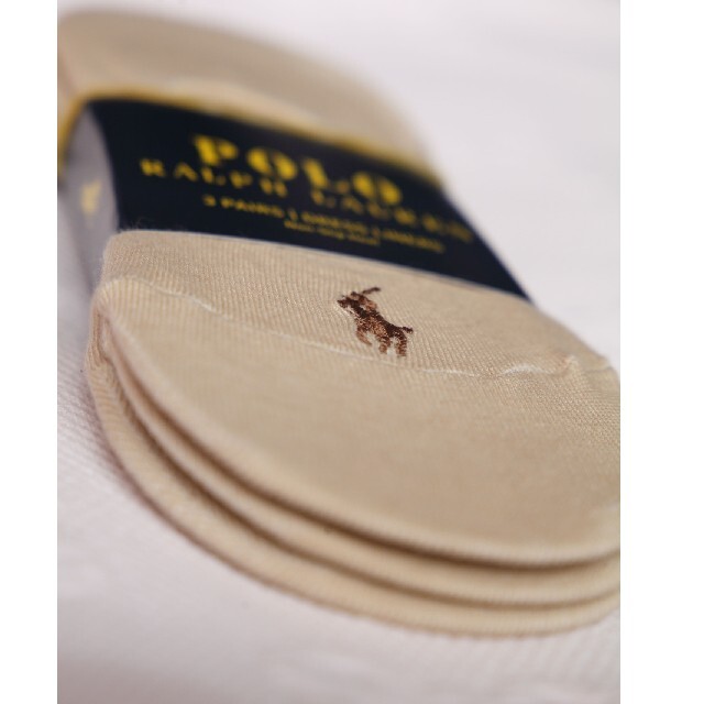 POLO RALPH LAUREN(ポロラルフローレン)のPOLOラルフローレンのレディースのフットカバー3足セット【新品】ベージュ レディースのレッグウェア(ソックス)の商品写真