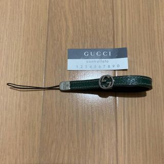 グッチ(Gucci)のGUCCI  グッチ　ストラップ　グリーン(ストラップ/イヤホンジャック)