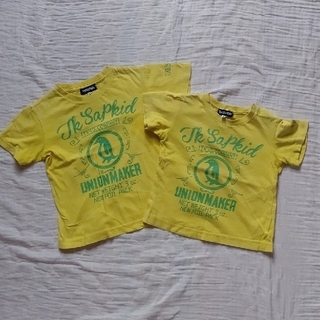 ティーケー(TK)のTKキッズ　Tシャツ　半袖　お揃い 　イエロー　110と90  2枚セット(Tシャツ/カットソー)