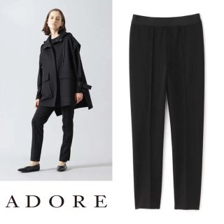 アドーア(ADORE)の【タグ付き未使用】アドーア⭐️ADORE ポンチパンツ レギパン 38 ブラック(カジュアルパンツ)