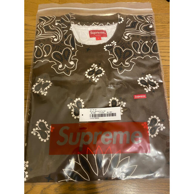 supreme Small Box Tee Brown Bandana L