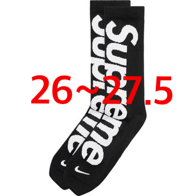 Supreme Nike Crew Socks 26~27.5cm 靴下 黒