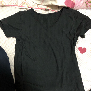グレイル(GRL)のグレイルテレコベーシックVネックTシャツ[mb840]ブラック(Tシャツ(半袖/袖なし))