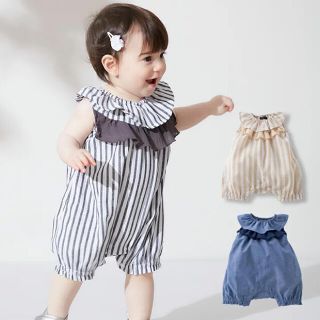 ザラキッズ(ZARA KIDS)の最終値下げ!!【coto cotte／エンジェリーベ】フリル衿ロンパース(ロンパース)